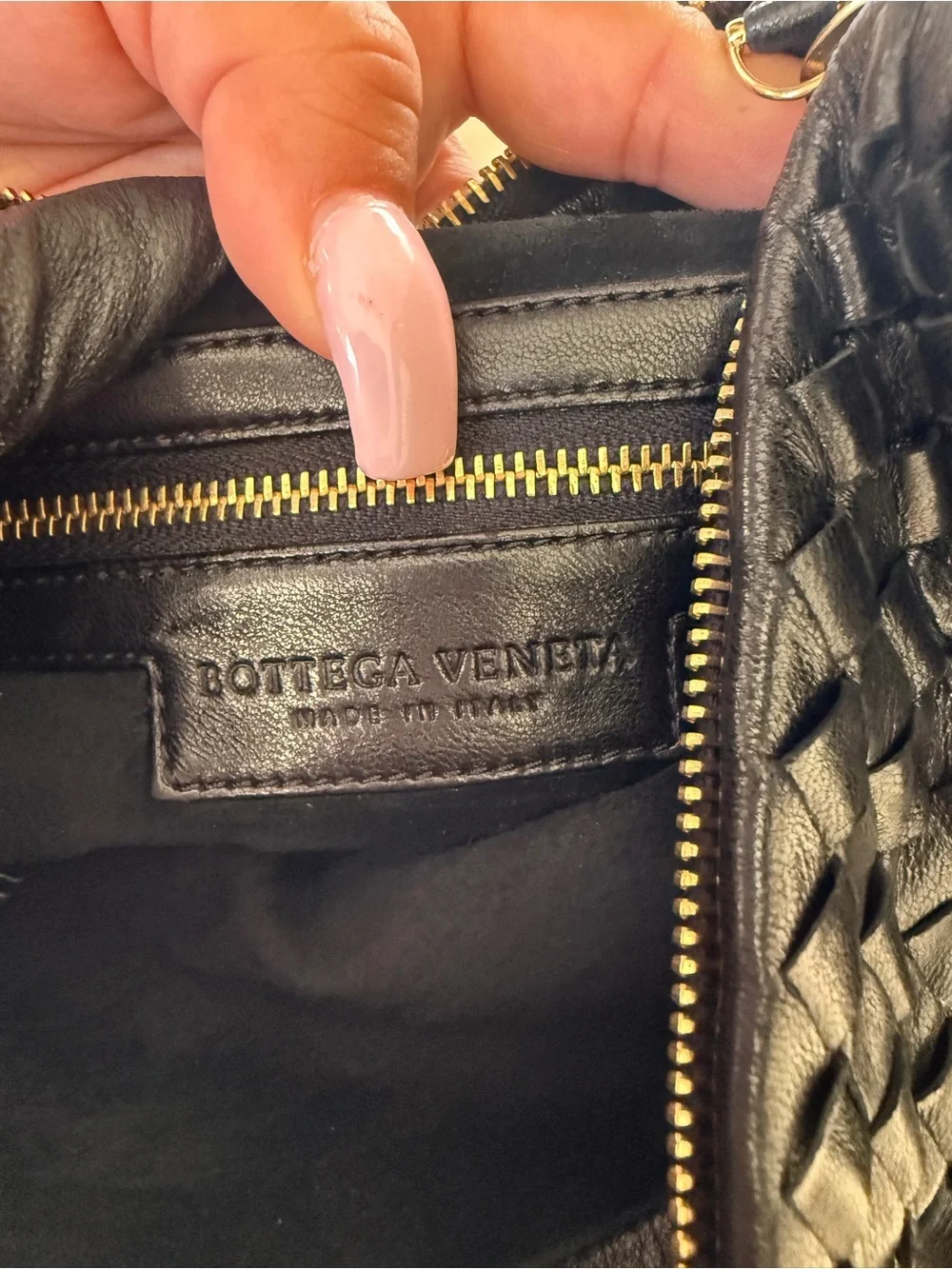Bottega Veneta Black Woven Leather Hobo Bag